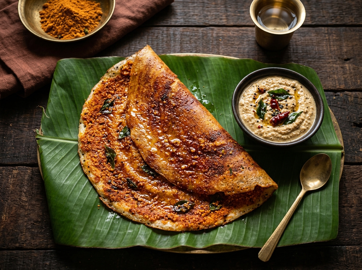 Millet Ghee Podi Dosa